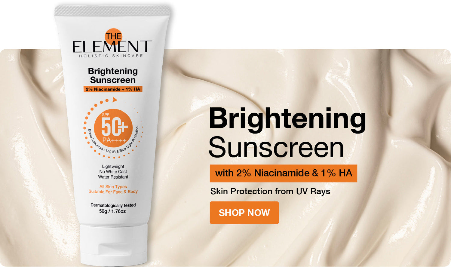 A natural sunscreen with a mineral active ingredient