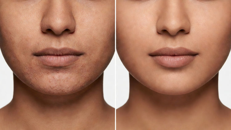Indian skin editorial showing skin purging versus breakout comparison