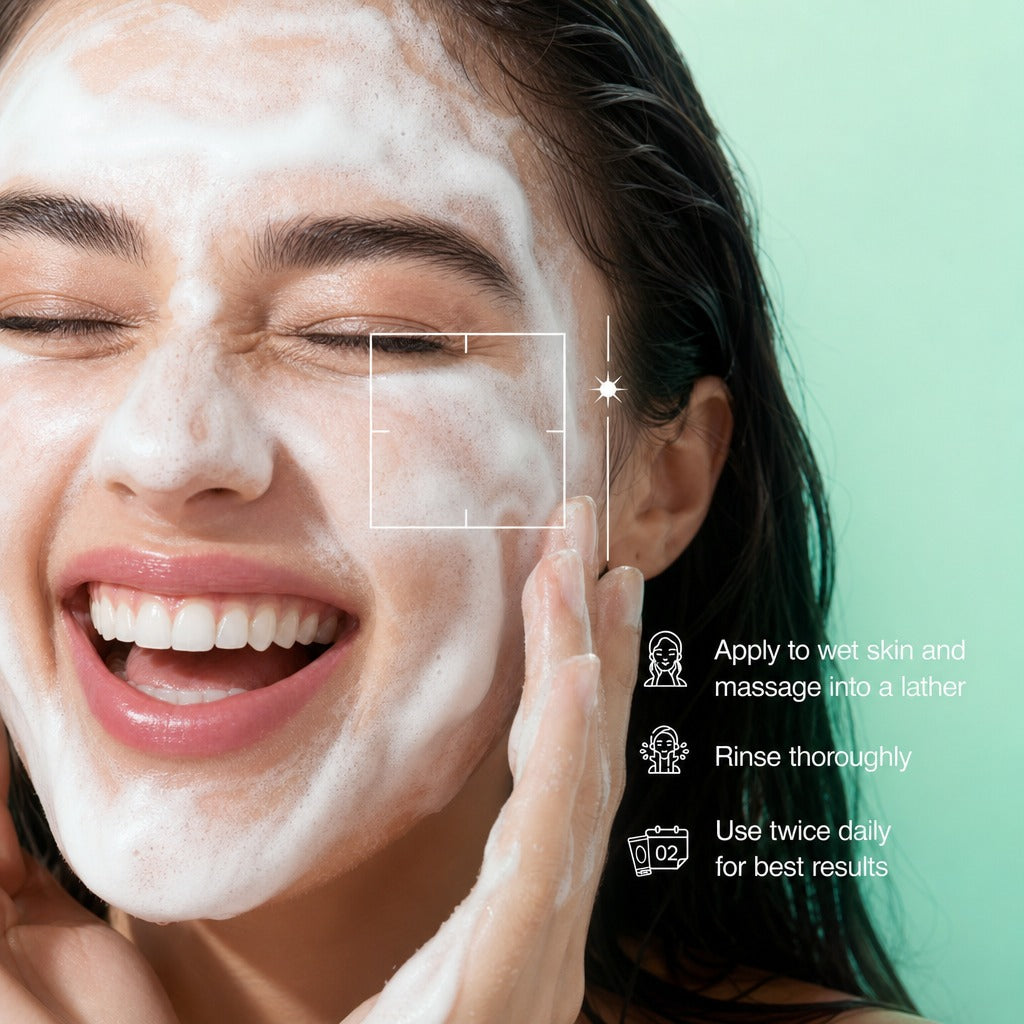 How to use - apply to wet skin and massage into a lather, rinse thoroughly, use twice daily