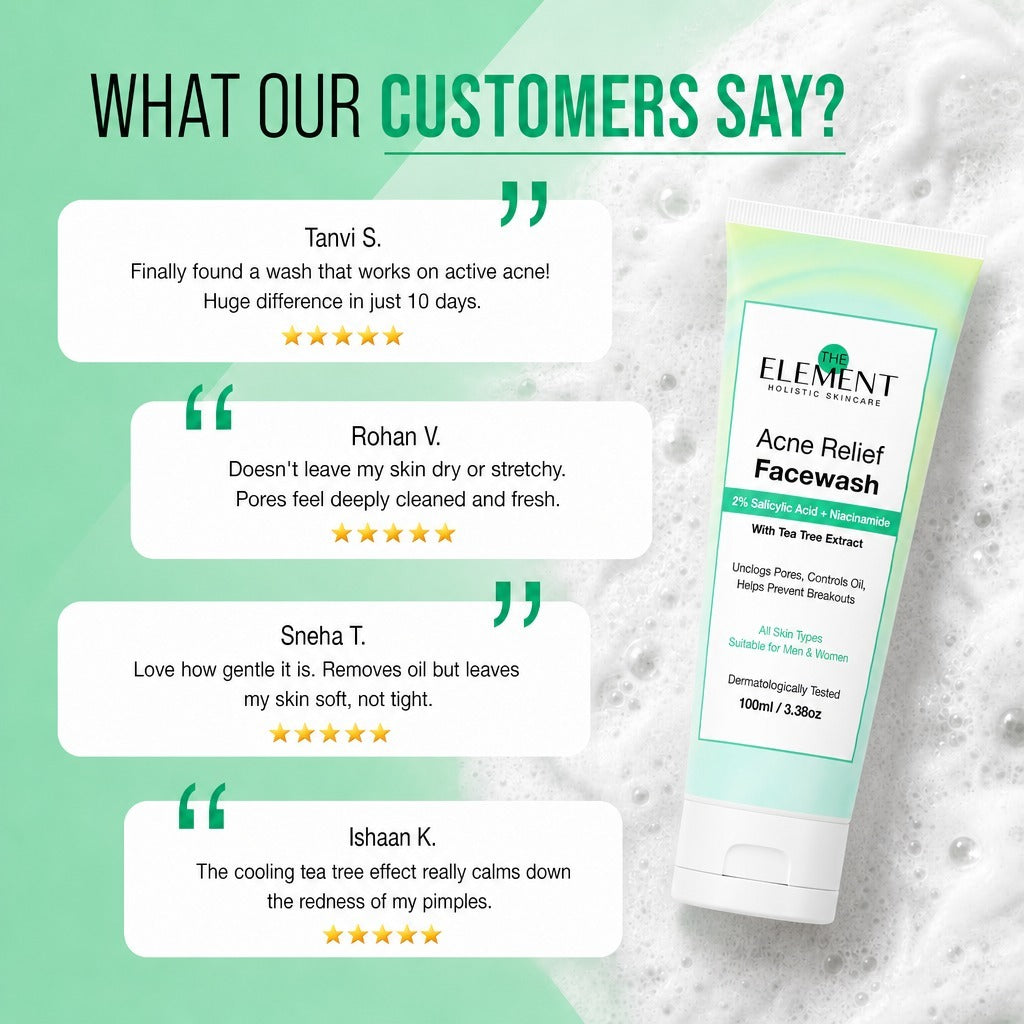 What customers say - 5-star reviews for the Acne Relief Face Wash
