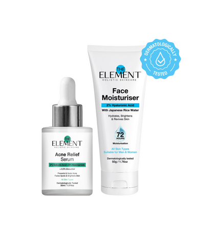 Clear & Soft Skin Combo - 2% Salicylic Acid Acne Relief Serum + 2% Hyaluronic Acid Face Moisturiser