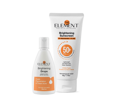 Inside–Out Brightening Duo – 2% Niacinamide Oxybenzone‑Free SPF 50+ PA++++ Sunscreen + Skin Brightening Drops (Manjishtha & Amla)
              