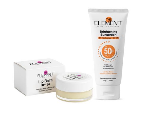 Sun-Ready Duo - 2% Niacinamide Oxybenzone Free Sunscreen + Lip Treatment Balm with SPF 30 & Vitamin E