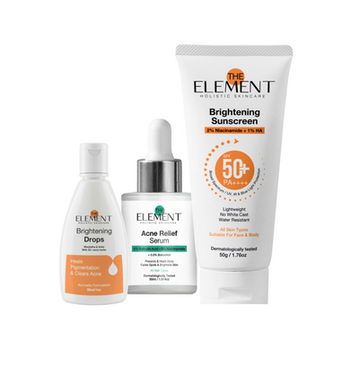 Holistic Acne-Clear Kit - Inside–Out Glow- Ayurvedic Skin Drops with Manjishtha & Amla + 10% Niacinamide Serum + 2% Niacinamide Sunscreen (Copy)