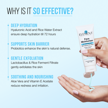 2% Hyaluronic Acid + Japanese Rice Water  Hydrating Face Moisturiser
