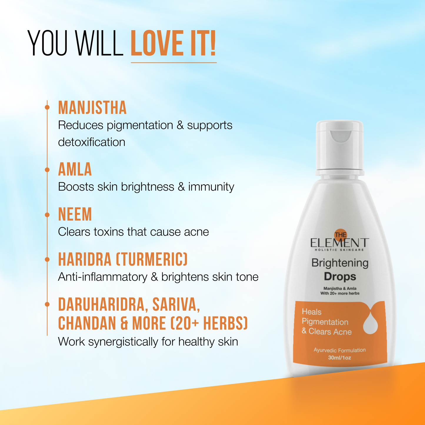 The Element Brightening Drops with Manjistha & Amla