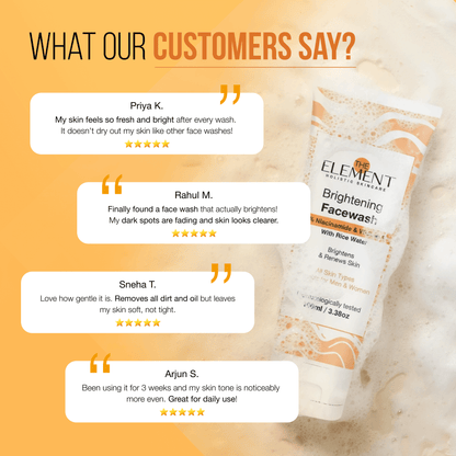 The Element Brightening Face Wash — 3% Niacinamide with Vitamin C & Rice Water