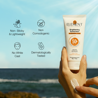 Brightening Sunscreen — results on tan and even skin tone