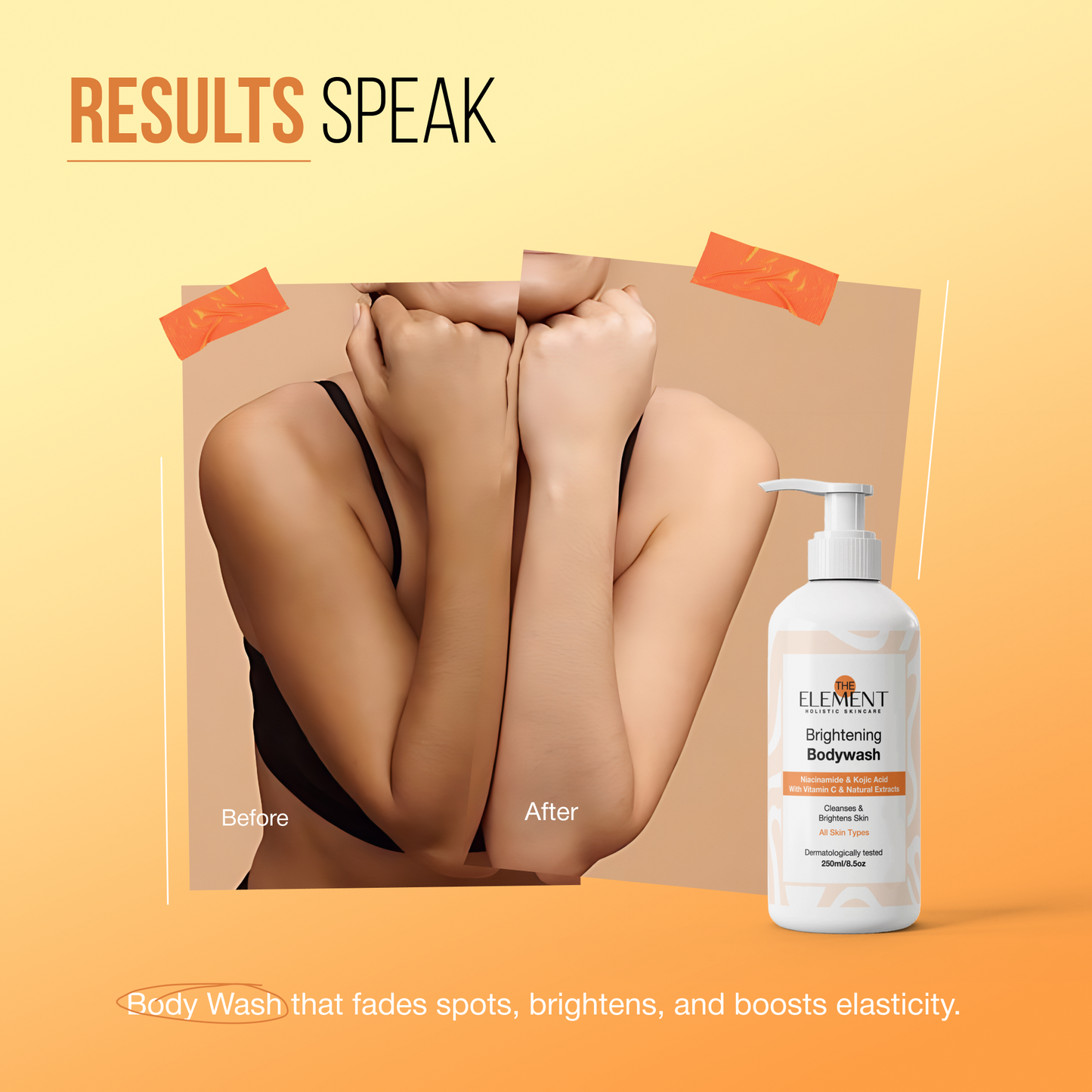 Brightening Bodywash - before and after