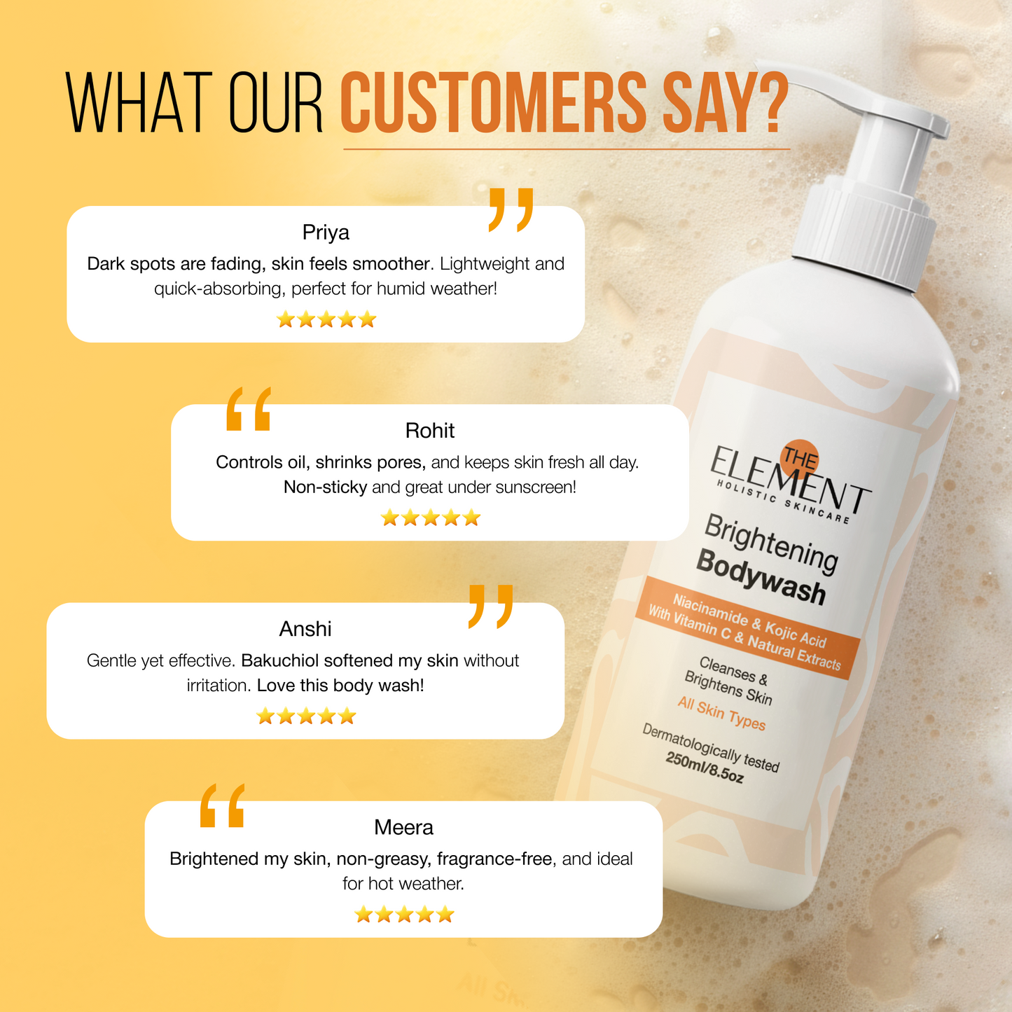 Brightening Bodywash with Niacinamide, Kojic Acid & Vitamin C