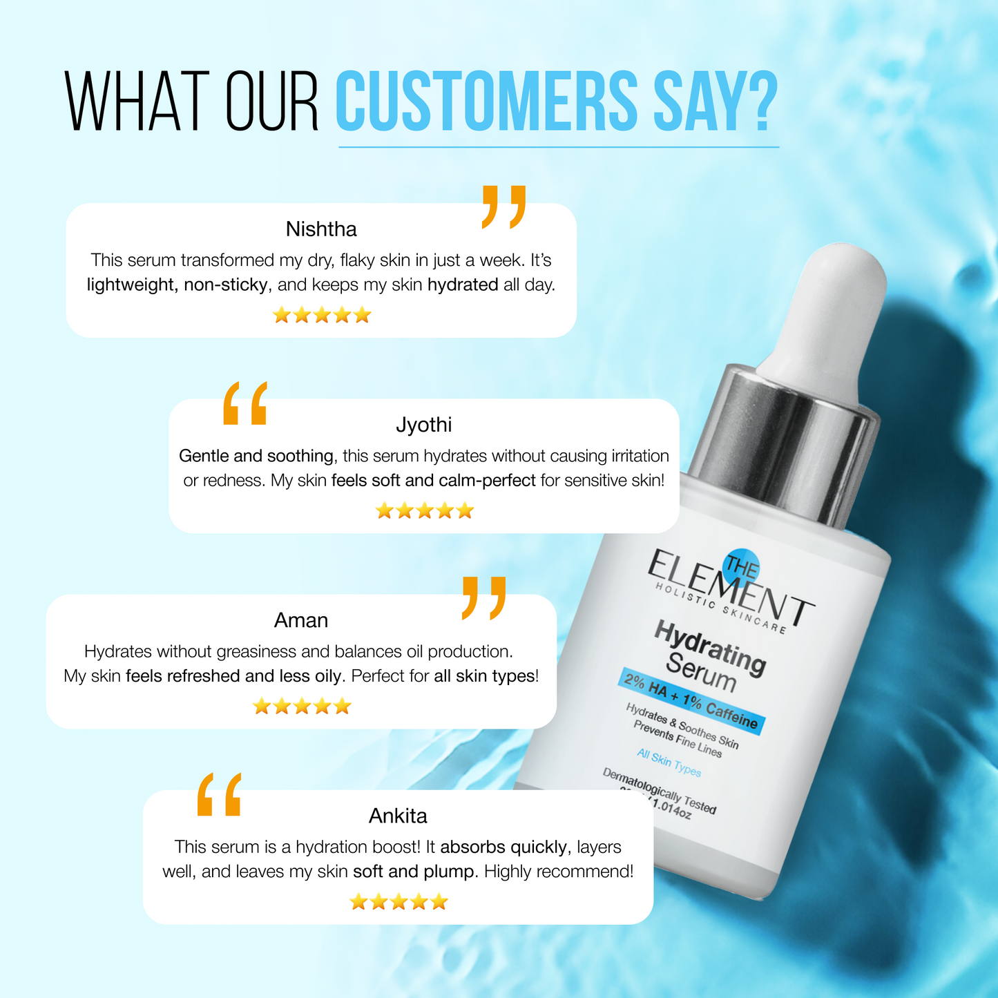 2% Hyaluronic Acid + 1% Caffeine Hydrating Serum
