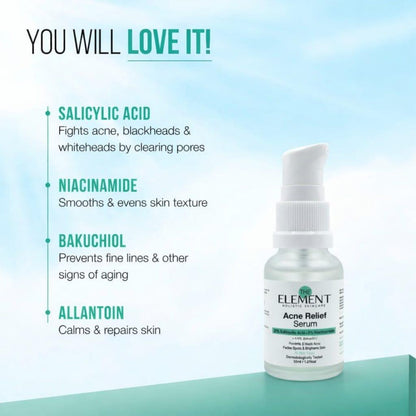 The Element 2% Salicylic Acid + 5% Niacinamide Acne Relief Serum, 15ml
