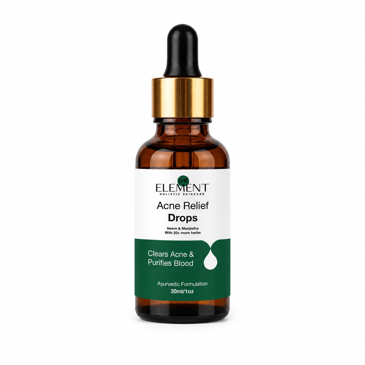 The Element Acne Relief Drops with Neem, Turmeric & Shatavari — Dropper