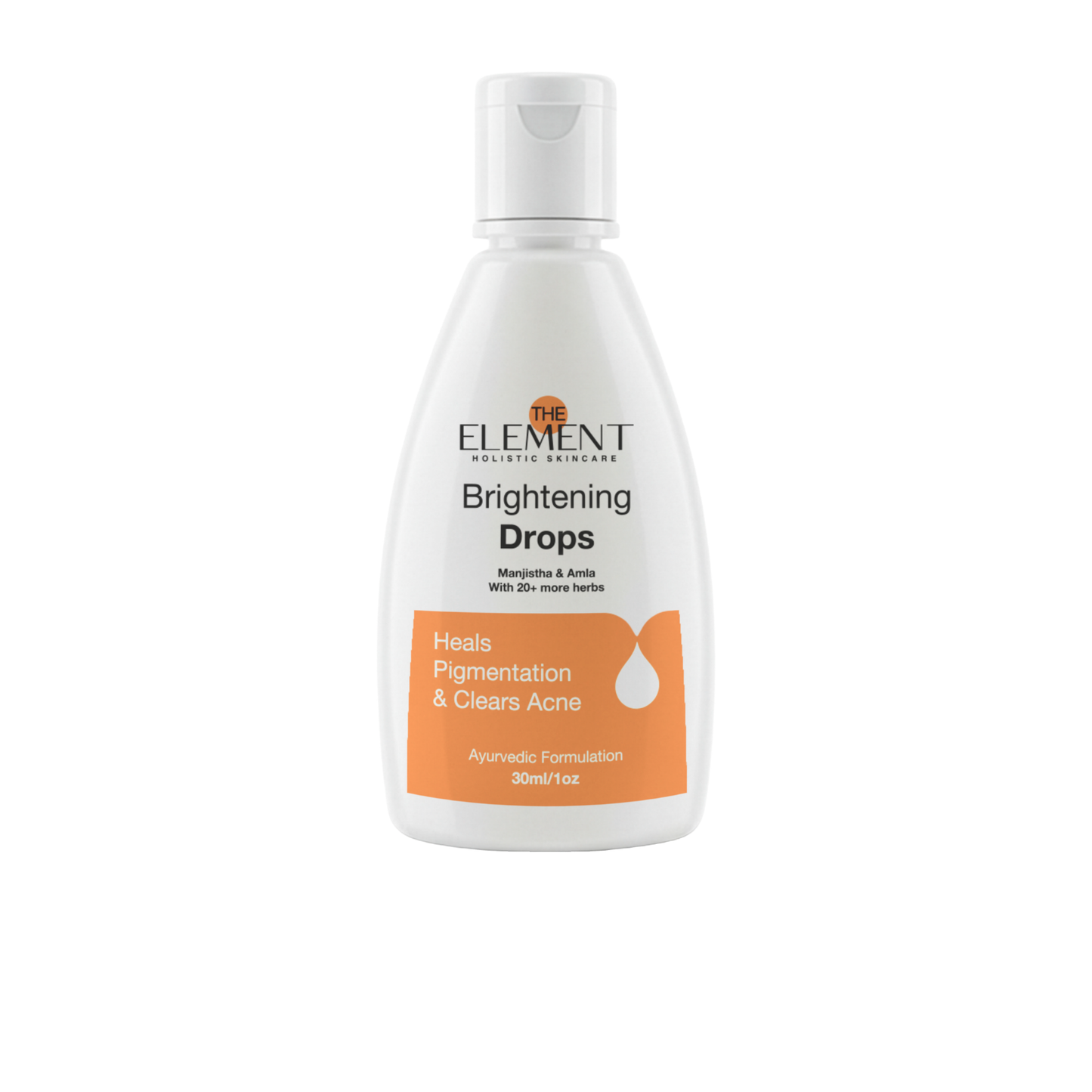 The Element Brightening Drops 15 Days Pack — single 30ml bottle with Manjistha and Amla