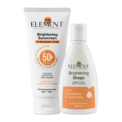 The Element Inside-Out Brightening Duo — Brightening Sunscreen SPF 50 and Ayurvedic Brightening Drops