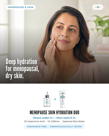 Mature woman — deep hydration for menopausal, dry skin (Menopause Skin Hydration Duo)