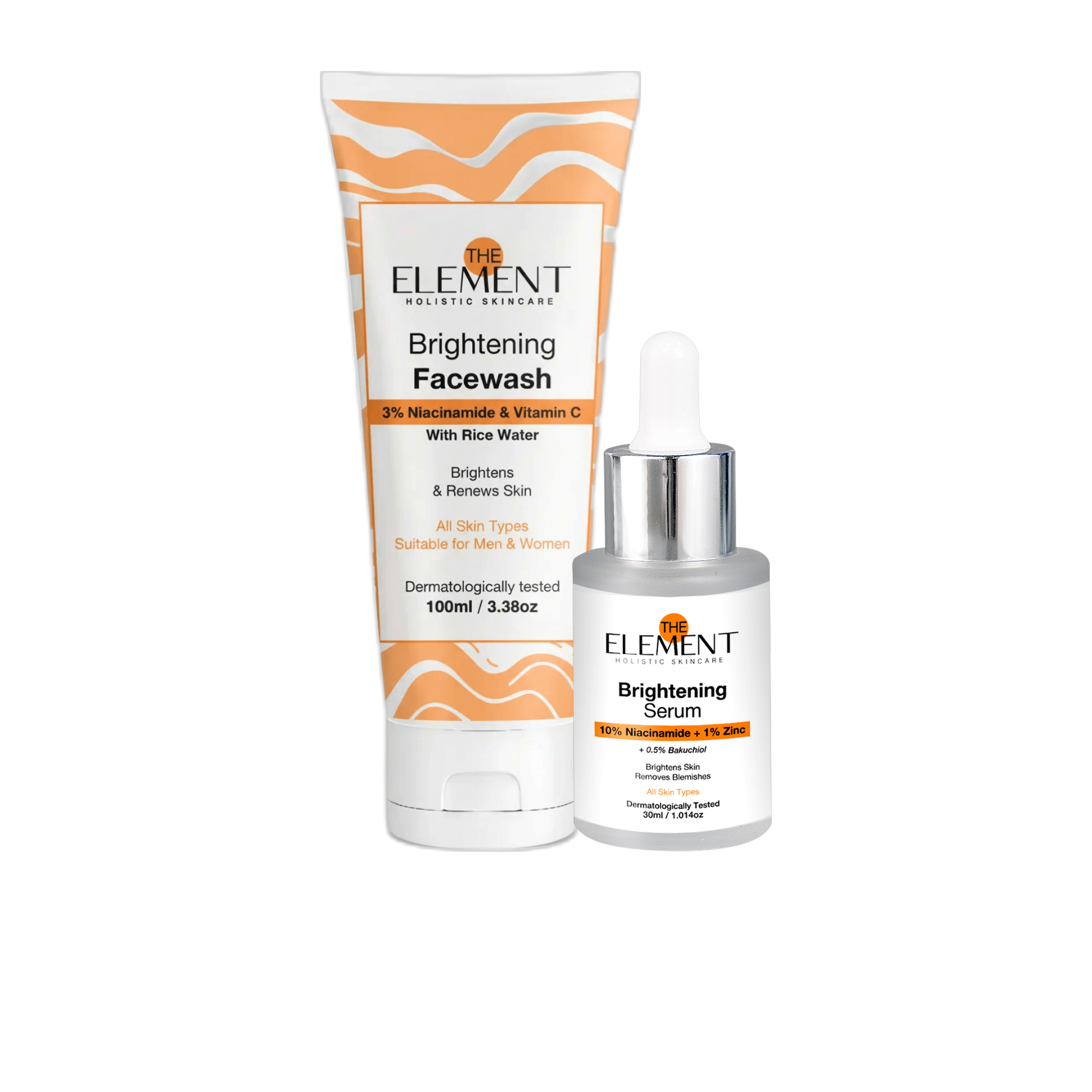 The Element Brightening Glow Duo - Brightening Facewash and Brightening Serum