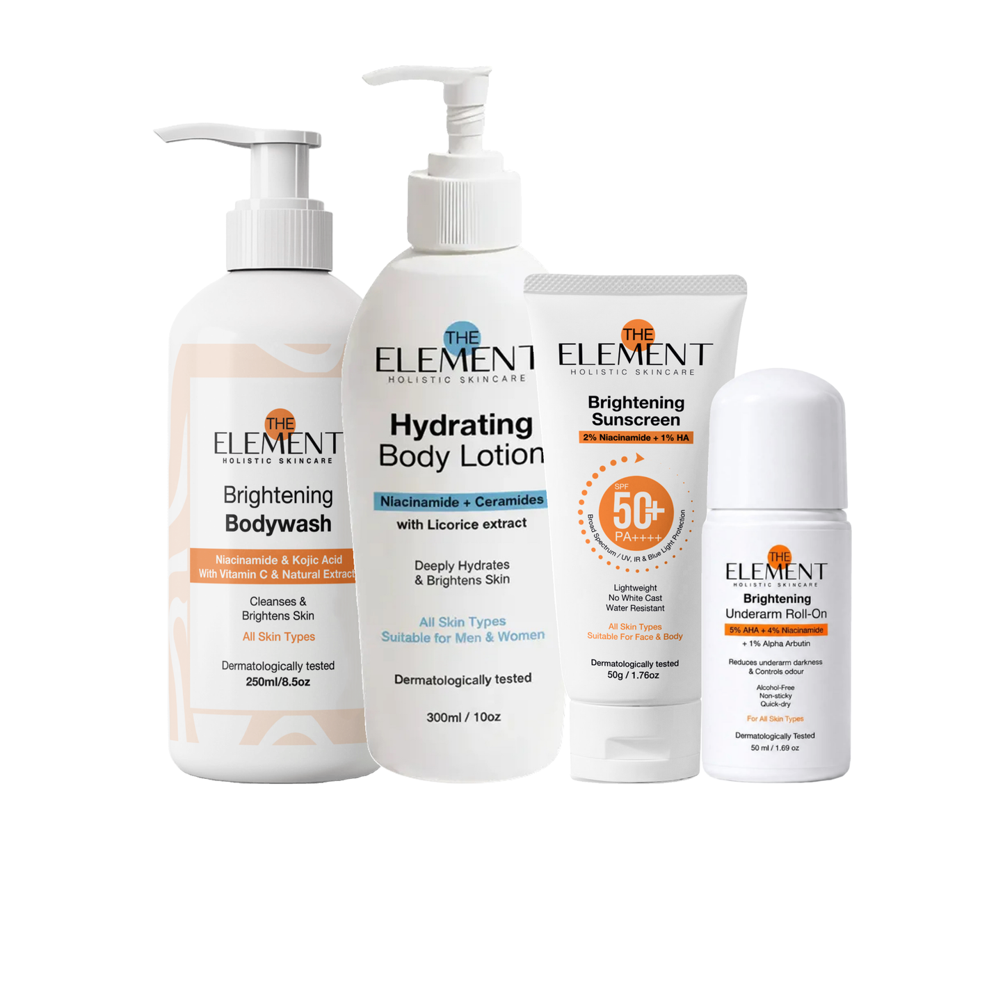 Complete Body Routine - Bodywash, Roll-On, Lotion, Sunscreen