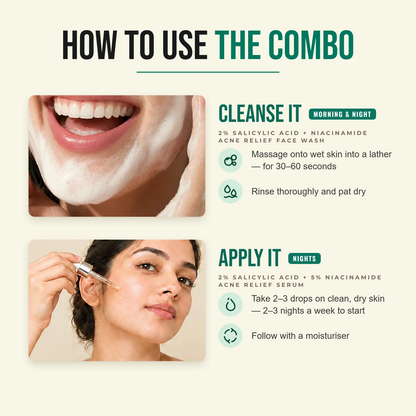 How to use the Clear Skin Duo — cleanse it morning and night, apply the serum at night