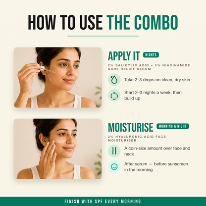 How to use the Clear & Soft Skin Combo — apply it, then moisturise