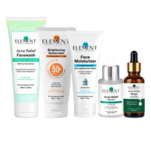 Acne Relief Inside-Out Kit — Face Wash + Serum + Moisturiser + Sunscreen + Acne Drops