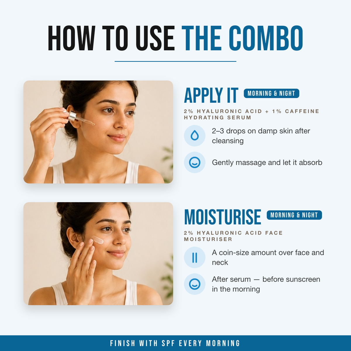 How to use the Dry Skin Rescue Combo — apply it, then moisturise