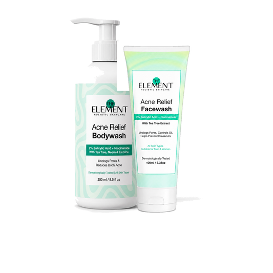 The Element Face + Body Clear Duo — Acne Relief Facewash + Acne Relief Bodywash
