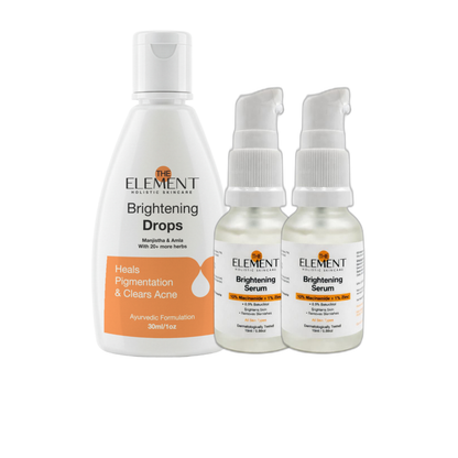 The Element Complete Brightening Solution Combo Pack — 1x Brightening Drops 30ml + 2x 10% Niacinamide Brightening Serum 15ml
