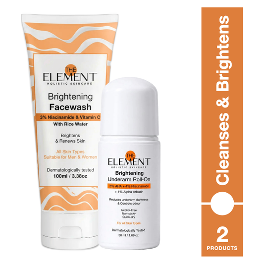 Cleanse & Brighten Duo - Brightening Face Wash + Underarm Roll-On, 2 products