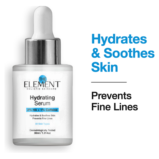 2% Hyaluronic Acid + 1% Caffeine Hydrating Serum 30ml - Hydrates & Soothes Skin, Prevents Fine Lines