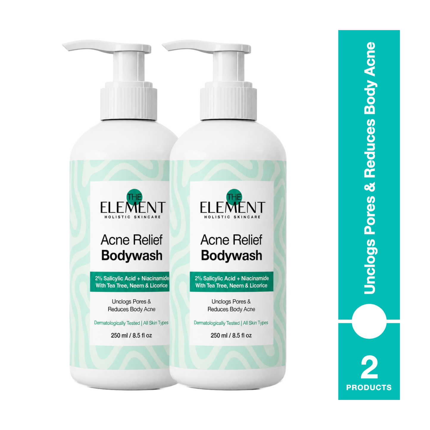 Acne Relief Body Wash 250ml x2 — Unclogs Pores & Reduces Body Acne