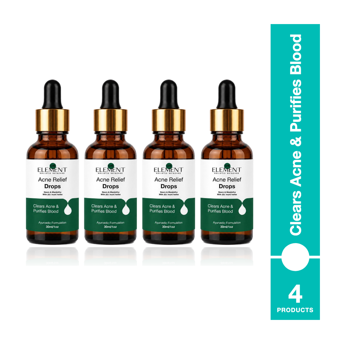 Acne Relief Drops 30ml x4 - 2 Month — Ayurvedic drops you drink