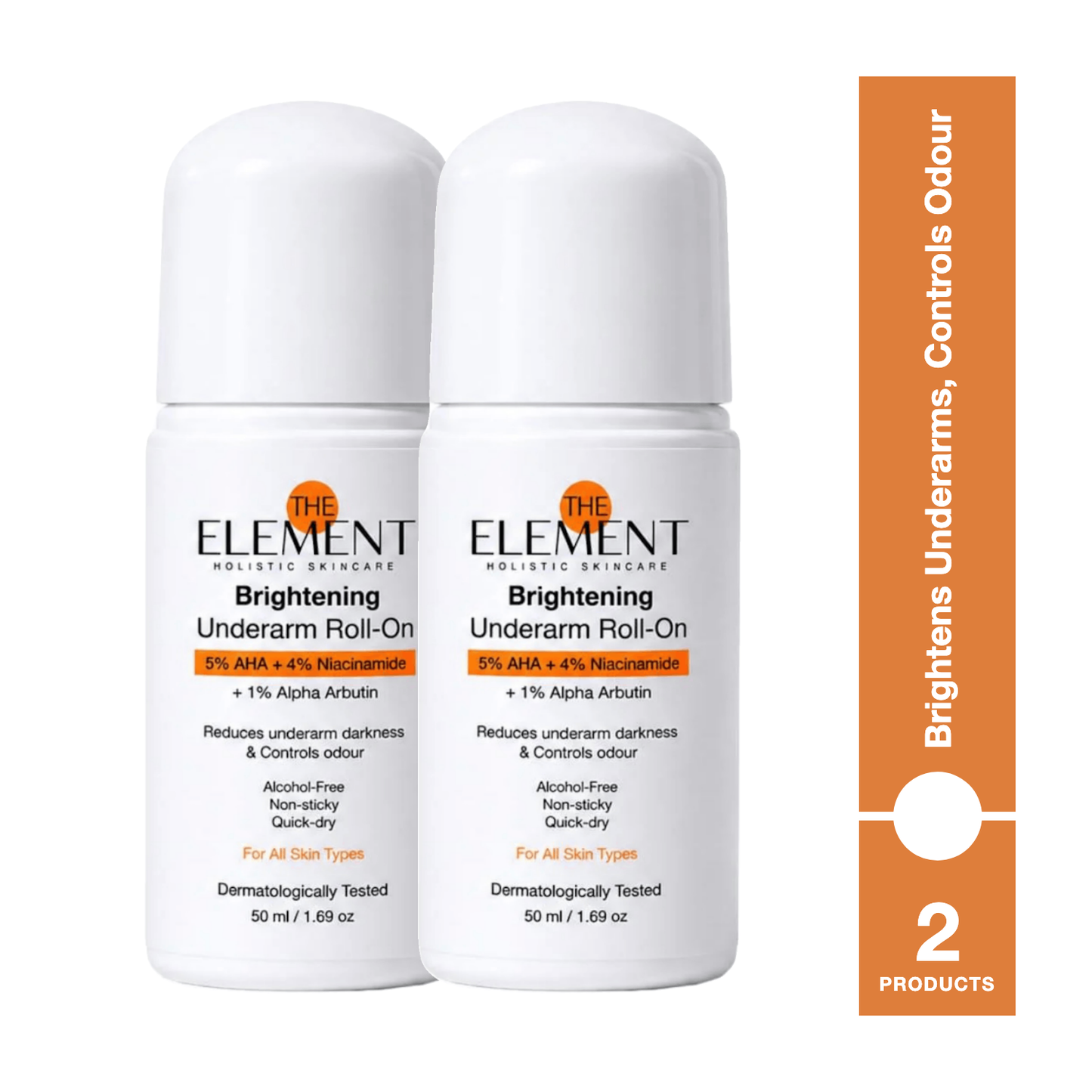 Underarm Roll-On 50ml x2 — Brightens Underarms, Controls Odour