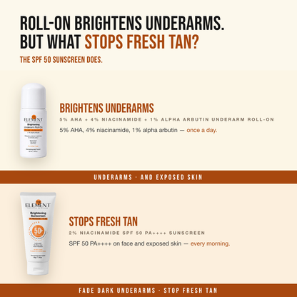 Bright & Protected Duo — Roll-on brightens underarms. But what stops fresh tan? The SPF 50 Sunscreen does.