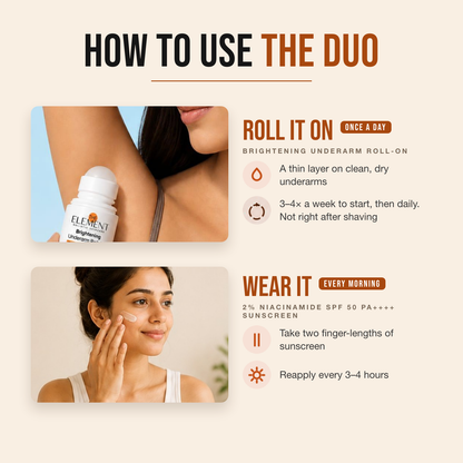 How to use the Bright & Protected Duo — roll it on, then wear it