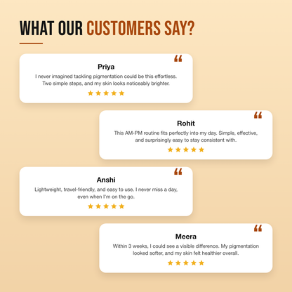 Customer reviews for the Complete Brightening Solution drops and serum routine