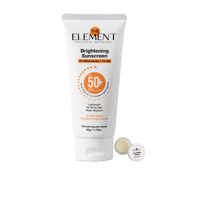 The Element Sun Protection Duo - Brightening Sunscreen and Lip Treatment Balm