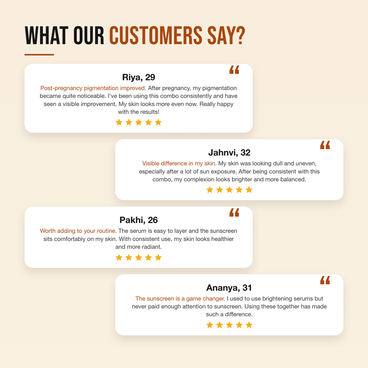 Customer reviews for the Ultimate Brightening Combo niacinamide serum and sunscreen routine