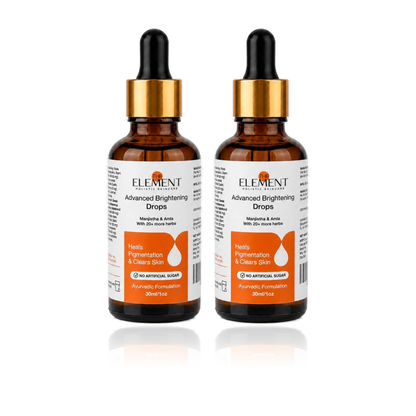 The Element Advanced Brightening Drops 1 Month Pack — two 30ml bottles