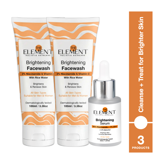 Brightening Glow Duo 1 Month Pack — 2x Brightening Face Wash + 10% Niacinamide Brightening Serum — The Element