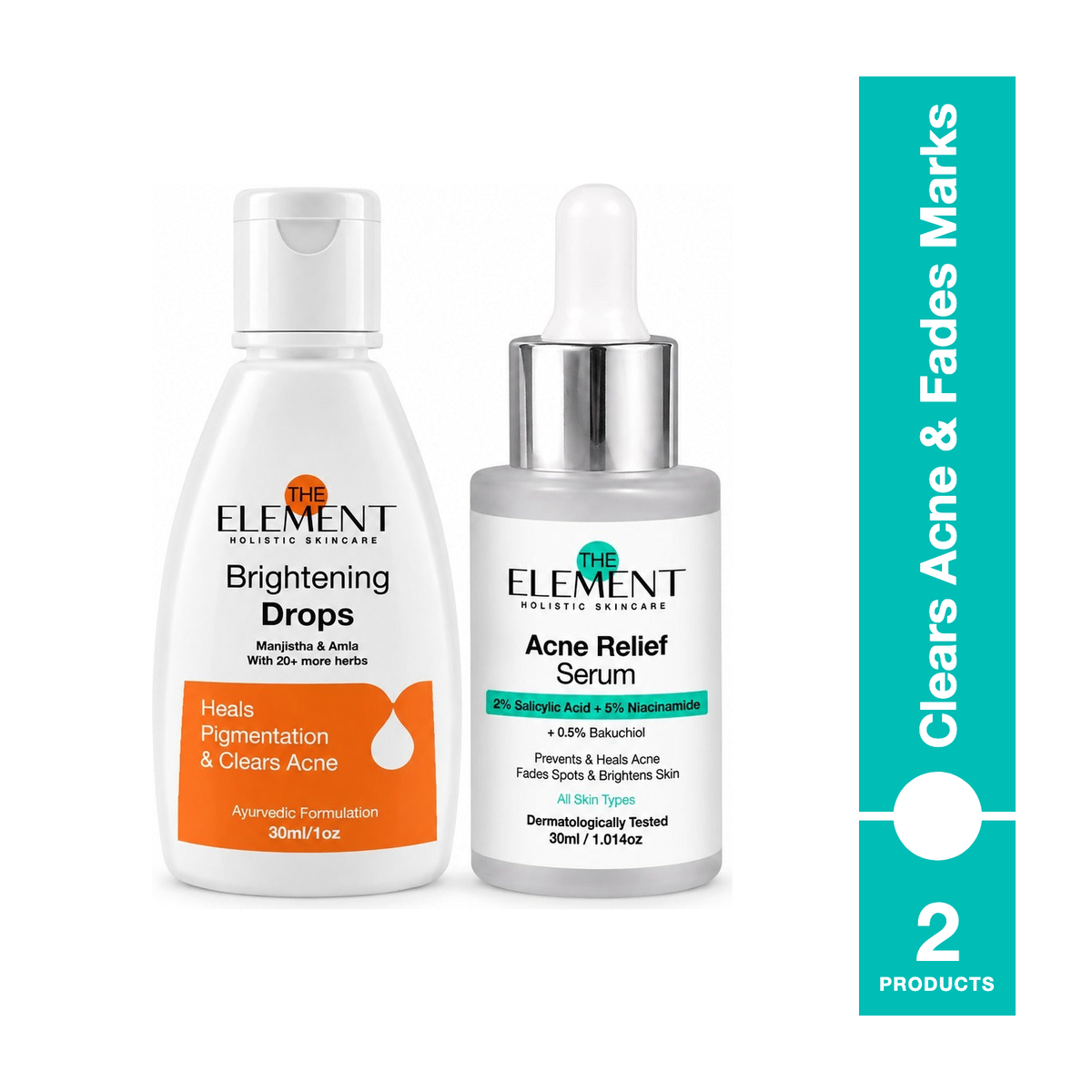 Ultimate Clear Skin Combo — Brightening Drops + Acne Relief Serum — The Element
